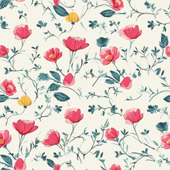 Seamless Pattern With Floral Motifs able