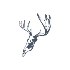 Head Deer bone vector illustration design. Head Deer logo design Template.
