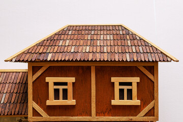 Wood carving as a hobby. Background with selective focus and copy space