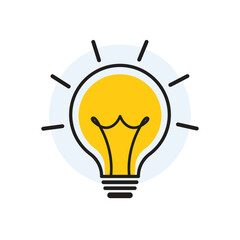 Light Bulb Icon. Creative Idea Vector Illustration With Light Bulb