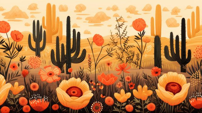 Southwestern Desert Flora pattern