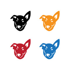 dog head simple vector logo set