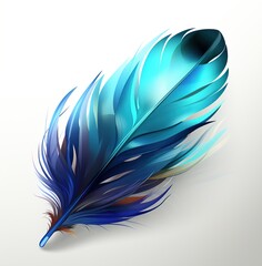 blue and white feather