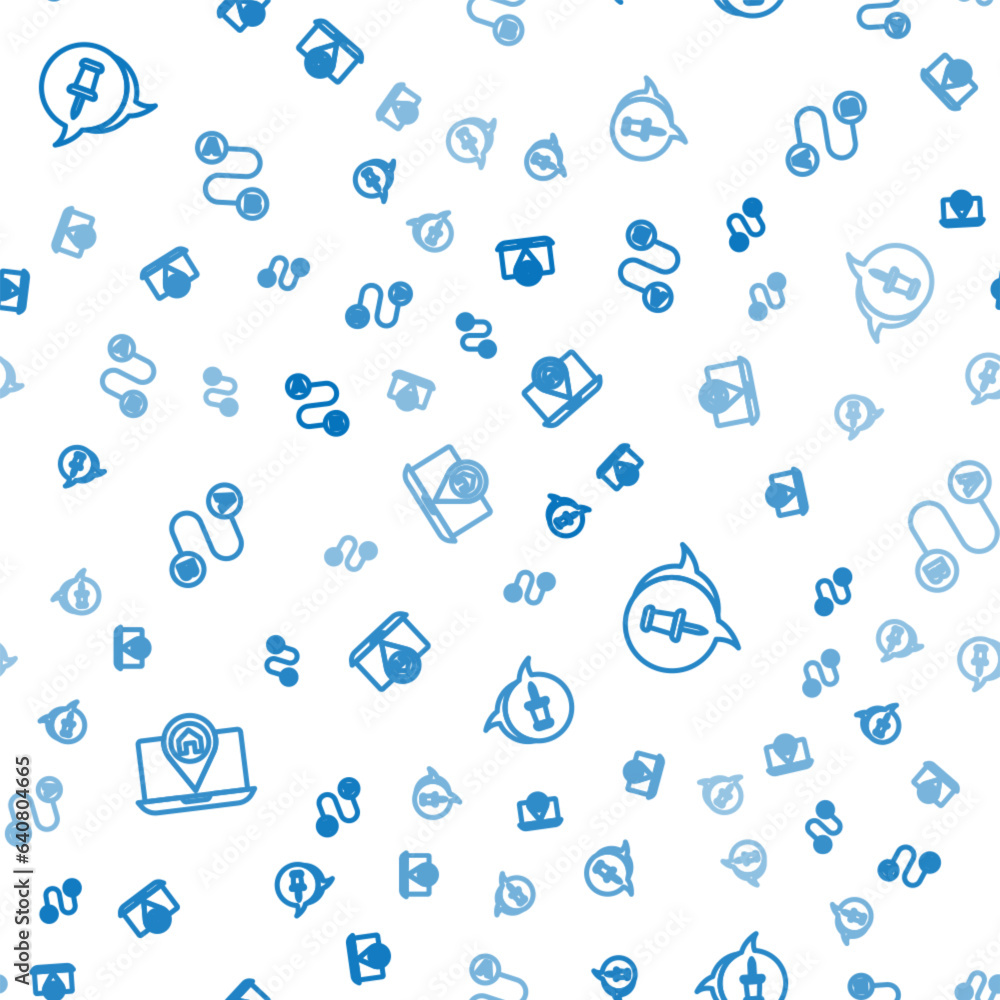 Poster set line city map navigation, push pin and route location on seamless pattern. vector