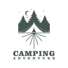 Camping logo design Template. Camping Adventure logo vector illustration.
