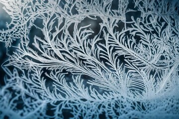 The intricate patterns formed by frost on a window pane.
