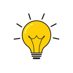 Light Bulb Icon. Creative Idea Vector Illustration With Light Bulb