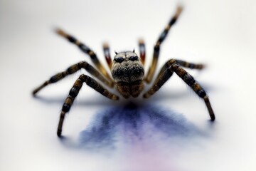 A Close Up Of A Spider On A White Surface
