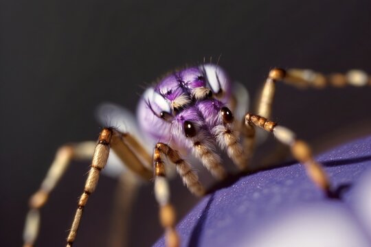 A Close Up Of A Purple Spider On A Purple Object