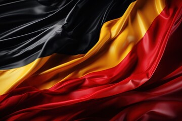 Top view of the German flag in black, red and gold colors.