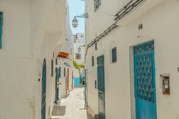 narrow street in village city