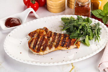 Delicous grilled pork meat steak