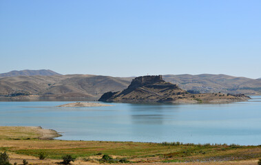 Pertek Castle, located in Tunceli, Turkey, was built in the 12th century.