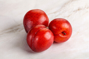 Ripe sweet juicy red plum