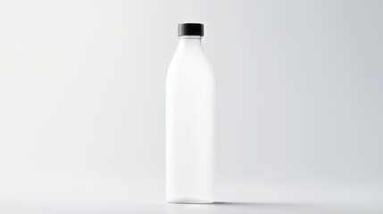  a white bottle with a black cap on a white background.  generative ai