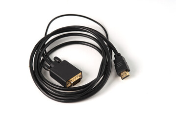 HDMI to VGA and audio adapter on white background. Allows users to connect devices with various...
