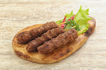 Beef kebab skewer minced meat