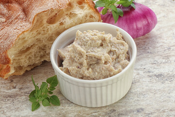 Jewish traditional cuisine herring mousse Forsmak