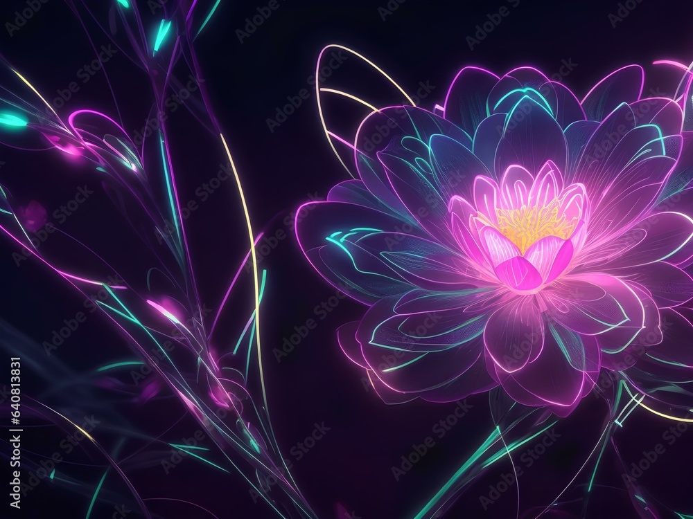 Poster abstract fractal background generated ai