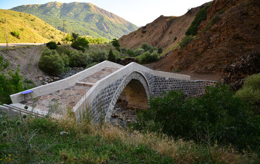 Fototapeta na wymiar Located in Tunceli, Turkey, the Hatun Bridge was built during the Seljuk Period.