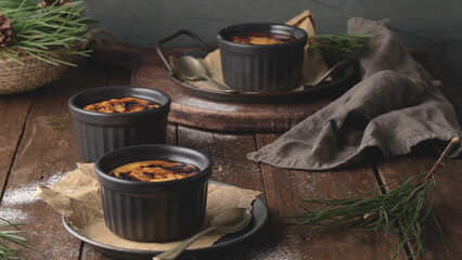 Bowls with Creme brulee