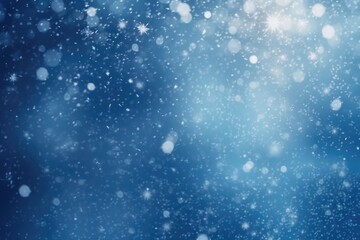 Fototapeta premium Abstract snow bokeh texture on blue background