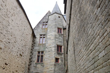 Bâtiment typique, vu de l'extérieur, ville de Vannes, département du Morbihan, Bretagne, France