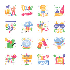 Trendy Pack of Alphabets Flat Stickers 

