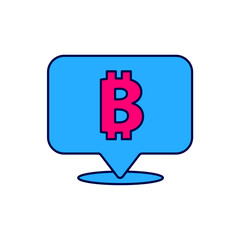 Filled outline Cryptocurrency coin Bitcoin icon isolated on white background. Physical bit coin. Blockchain based secure crypto currency. Vector