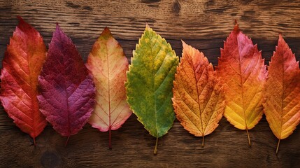 Naklejka na ściany i meble artful arrangement of autumn leaves forming a textured canvas