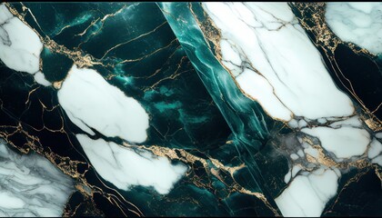 Abstract rich white stone marble texture with green and gold, luxury tile surface background