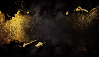 Abstract rich black natural stone texture with gold splashes, luxury surface background for banner