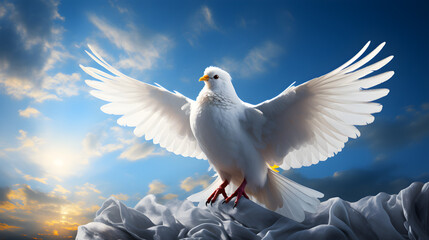 White dove as a symbol of freedom in Ukraine