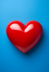 Fototapeta premium 3D shiny heart with blue background