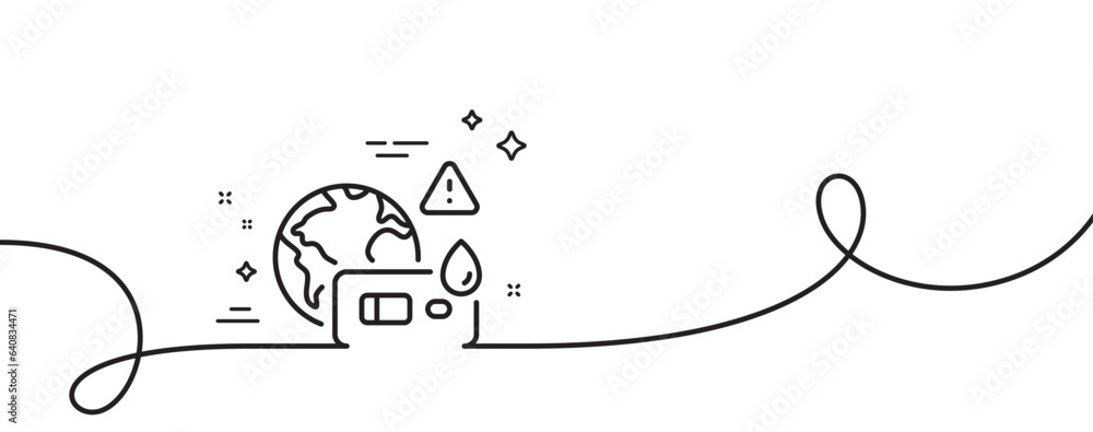 Poster covid test line icon. continuous one line with curl. coronavirus testing sign. blood test symbol. co