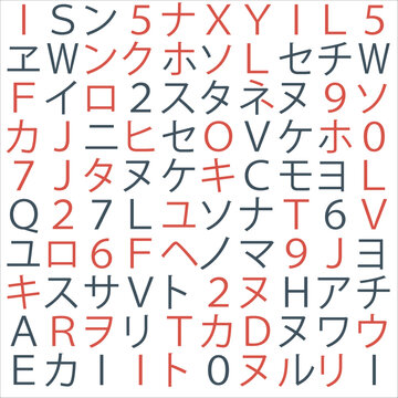 Hieroglyphs symbols for matrix vector background