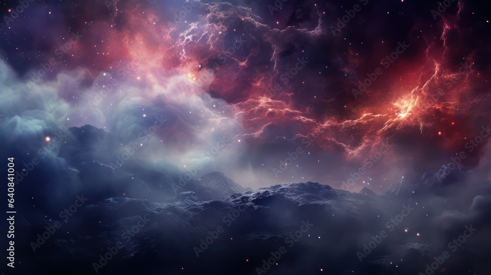 Poster nebula background created with generative ai