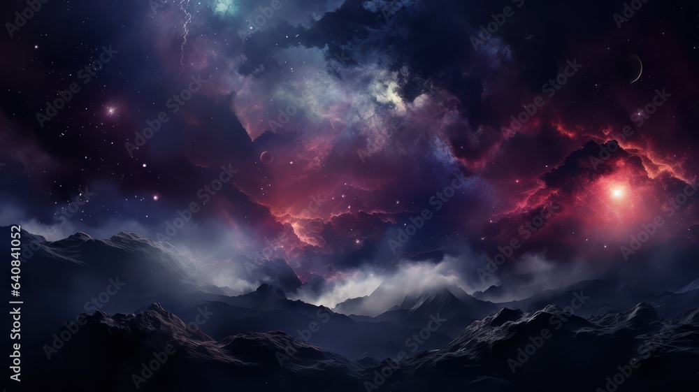 Poster nebula background created with generative ai
