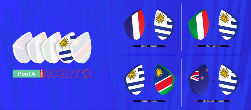 Rugby team of Uruguay all matches icon in pool A of international rugby tournament.