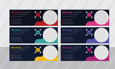 professional business email signature design corporate vector file