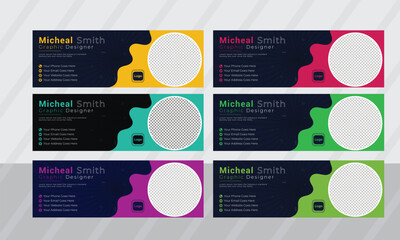 modern and minimalist email signature design template vector file