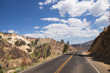 Fototapeta premium Road through Lassen Volcanic National Park, California