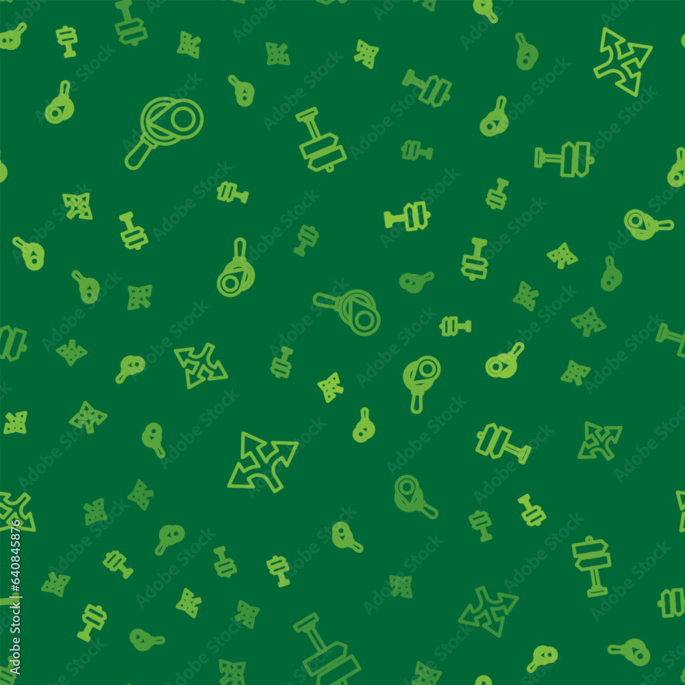 Poster set line search location, road traffic sign and on seamless pattern. vector