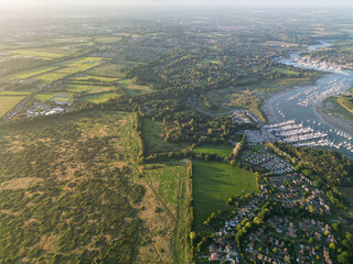 Hamble Le Rice, Hamble Aerial View Uk Drone Shot
