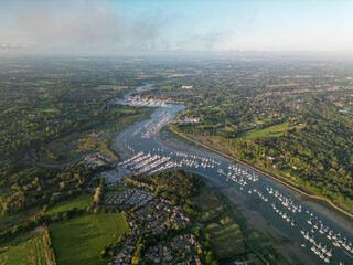 Hamble Le Rice, Hamble Aerial View Uk Drone Shot