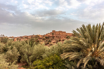 Fototapeta na wymiar View at casbah Ait Benhaddou in morocco in summer