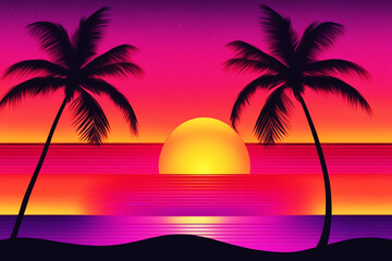 Fototapeta na wymiar A Vibrant Sunset