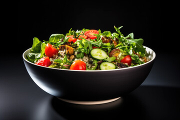 A bowl brimming with fresh vegetables