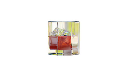 glass of whiskey on transparent background