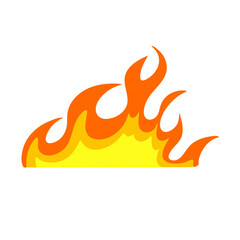 Fire flame. Cartoon bonfire and fiery borders decorative elements.